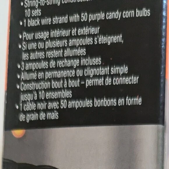 NWT Spooky Candy Corn Mini Lights String Halloween Decoration Orange Ashland NEW - Picture 8 of 8